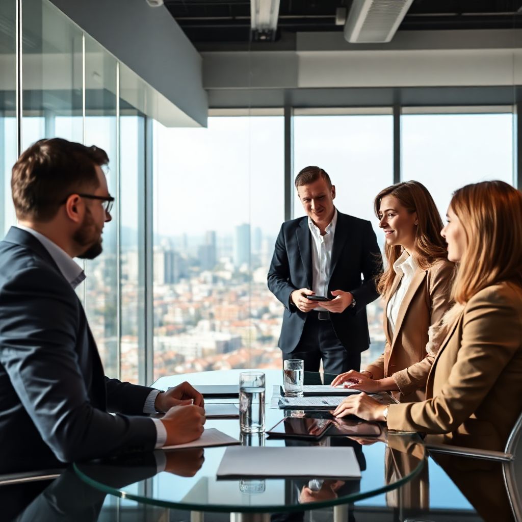 Team of business coaches collaborating